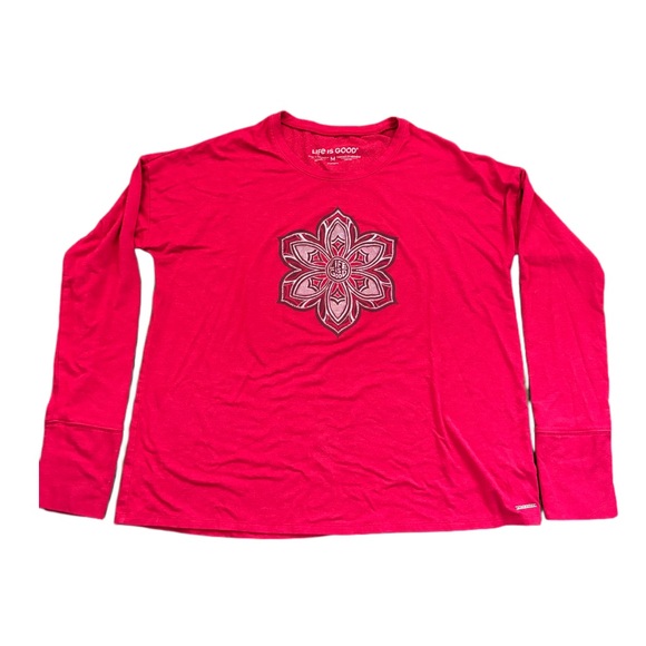 Life Is Good Tops - Long sleeve pink life is good shirt